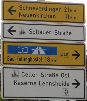 Straßenschild in Richtung Gewerbegebiet Lehnsheide © Stadt Visselhövede